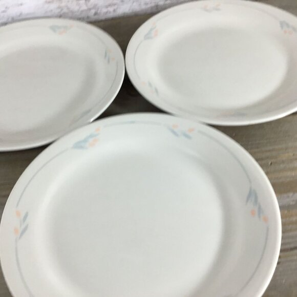 Set of 3 Corelle Windflower Bread Plates 7 1/4" Beige Floral Vintage - Picture 3 of 9